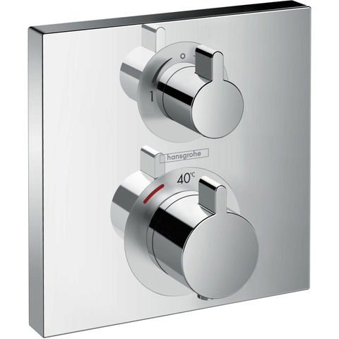 Hansgrohe Ecostat Square - afbouwdeel - voor inbouw - thermostaat - met stop- en omstelkraan - mat wit SW297558