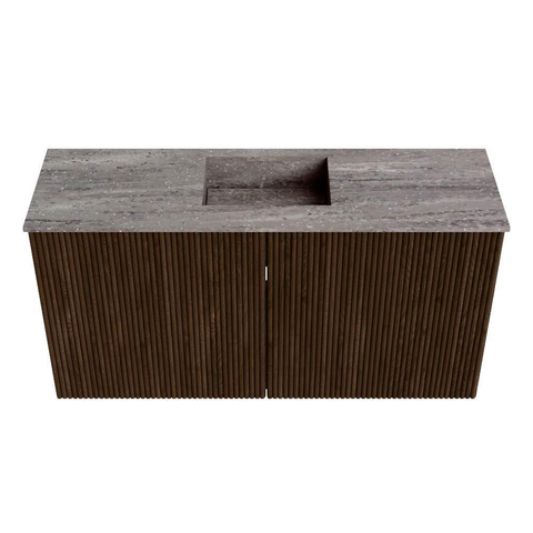 Mondiaz JOYA-DLUX 80cm toiletmeubel - kleur Walnut - Wastafel FAYE positie Midden 1 kraangat kleur Oza. SW1424562