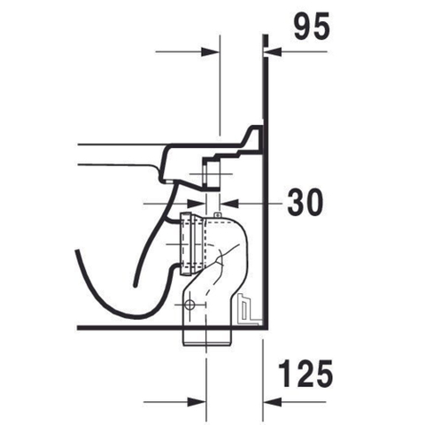 Duravit Starck 3 Closetpot staand - diepspoel - 36x56cm Pit - wit SW114651