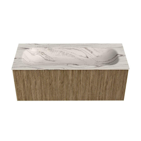 MONDIAZ KURVE-DLUX Meuble de salle de bains 110cm couleur Dusk avec 1 tiroir et 0 porte. Lavabo BIG MEDIUM Central 1 trou de robinet Nata. SW1432390