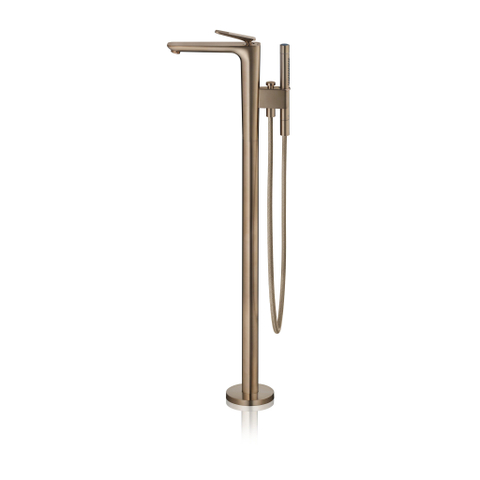 Hansgrohe Axor Citterio C afbouwdeel v. vrijstaande badkraan m. omstel m. handdouche en cubic cutvloermontage. voorsprong 19.4cm - brushed bronze SW1152003