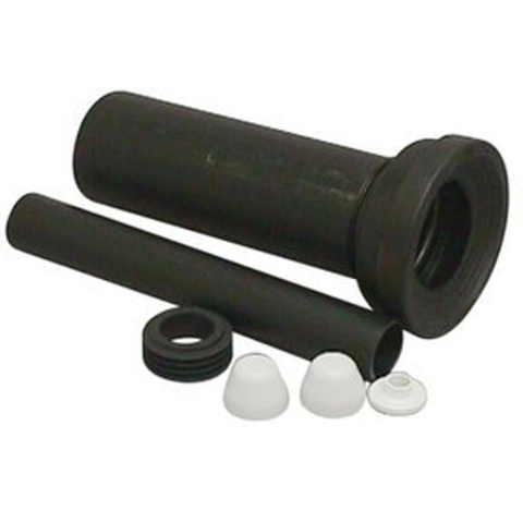 Geberit Toestelaansluiting aansluitgarnituur PE - voor wandcloset - diameter 110mm verlengd - 10cm - 30cm - met afdichtrubber - zwart 0710448