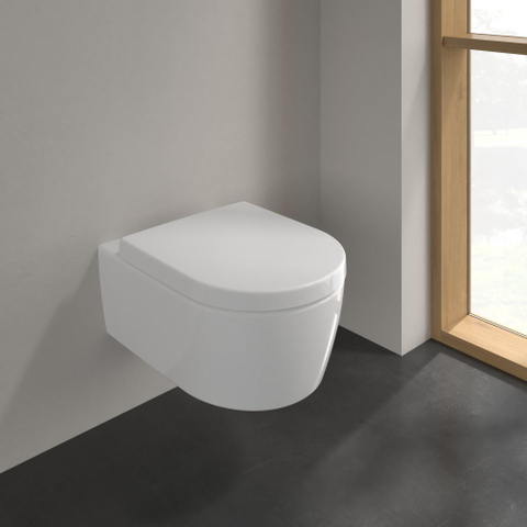 Villeroy & Boch Avento combi pack - met wandcloset - diepspoel DirectFlush - 37x53cm - met zitting - met softclose en - quickrelease - White Alpine (glans wit) SW59910