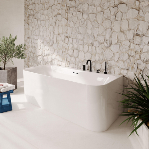 Villeroy & Boch Loop & Friends half - vrijstaand bad - 180x80cm Acryl - glans wit SW762352