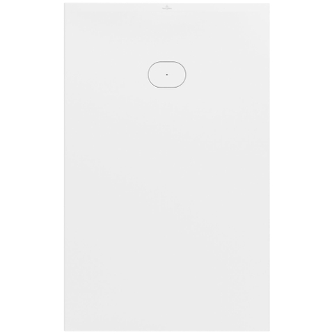 Villeroy & Boch Ecora douchebak - 160x100x4.5cm - afvoer korte zijde - stone white (wit) SW1558962
