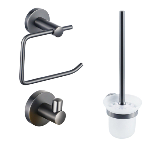 Fortifura Calvi toiletset 3-delig - PVD - geborsteld gunmetal (antraciet) SW809445