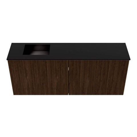 Mondiaz JOYA 100cm meuble de salle de bains - couleur Walnut - Vasque FAYE position Gauche 1 trou de robinet couleur Urban. SW1421352