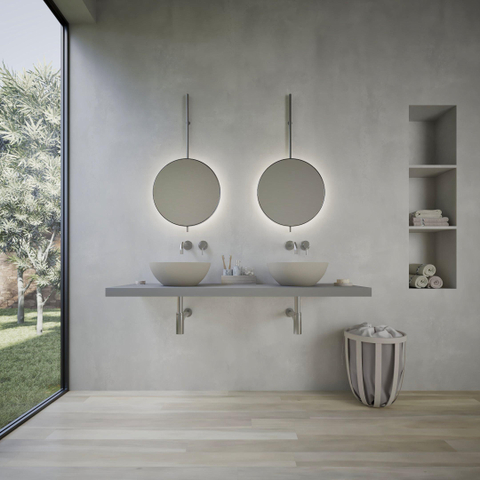 Ideavit Solidthin vasque à poser - 39x39x14.5cm - Solid surface - Ronde - Gris mat SW857492