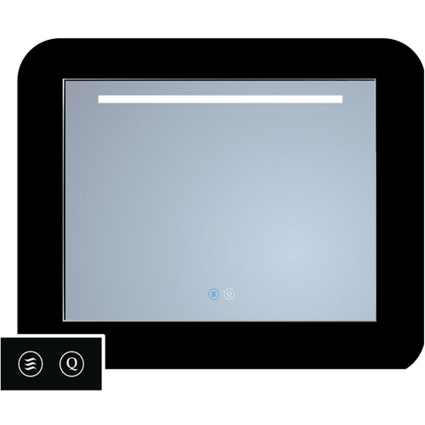 TuTTi Q-Mirrors miroir – rectangle – 100 x 70 cm – LED directe en haut – chauffage de miroir – Chrome SW1418608