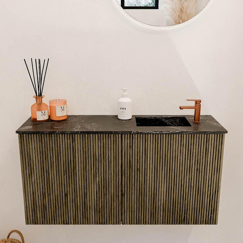 Mondiaz JOYA-DLUX 80cm toiletmeubel - kleur Dusk - Wastafel FAYE positie Rechts 1 kraangat kleur Lava. SW1423249