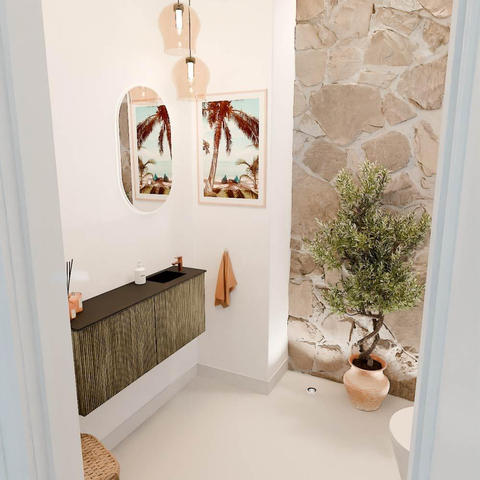 Mondiaz JOYA 100cm meuble de toilette - couleur Dusk - Vasque FAYE position Droite 1 trou de robinet couleur Urban SW1421655