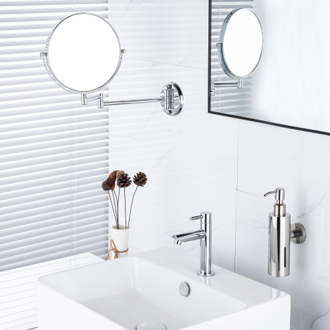 Fortifura Calvi zeepdispenser - wand - rond - hoogglans chroom SW1111566