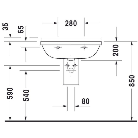 Duravit Starck 3 Philippe Starck - 3 wastafel - 65x48cm - wondergliss - wit 0312576