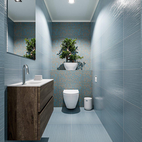MONDIAZ ADA Toiletmeubel 80x30x50cm met 1 kraangaten 2 lades dark brown mat Wastafel Lex links Solid Surface Wit SW472791
