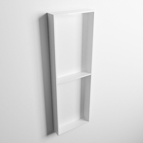 Mondiaz Easy nis 29.5x149.5x8cm voor Inbouw/opbouw 2 open vakken Solid surface Talc/Talc SW643821