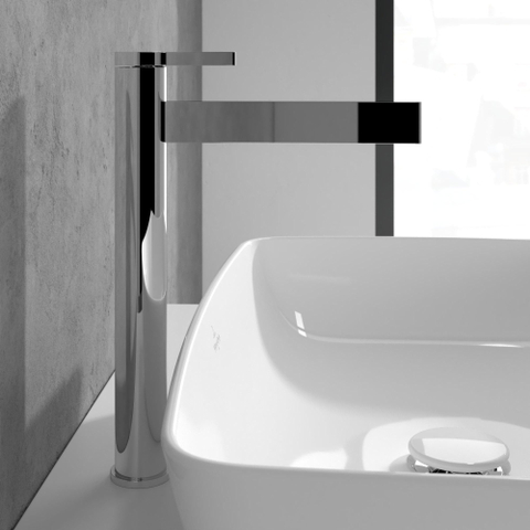 Villeroy & Boch Dawn 1 greeps wastafelkraan verhoogd - zonder pop up afvoergarnituur - hoogglans chroom SW974132