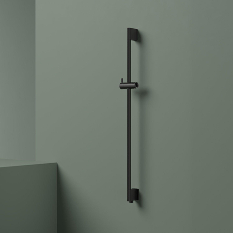 Hotbath Mate Glijstang - 90cm - geïntegreerde waterinlaat - rond - PVD - mat zwart geborsteld SW1118003