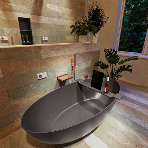 MONDIAZ FLOAT baignoire autoportante 170x80cm couleur Dark grey SW491520