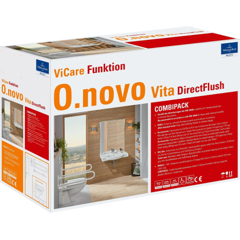 Villeroy & Boch Vicare pack WC suspendu - DirectFlush à évacuation profonde, abattant - blanc SW490031