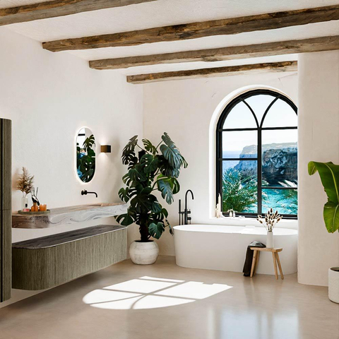 MONDIAZ THOR-DLUX 190cm meuble de salle de bains arrondi gauche + droite couleur Shadow avec 2 tiroirs et 2 portes. Vasque suspendue CLOUD Droite sans trou de robinet couleur Sombra. SW1466638
