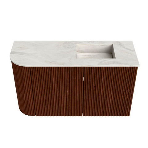 Mondiaz JOYA-DLUX 71.6cm toiletmeubel - ronding links kleur Ruby - Wastafel FAYE positie Rechts 1 kraangat kleur Ostra. SW1423814