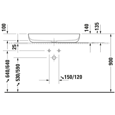 Duravit Luv Opzetwastafel - 80 x - 40cm - zonder kraangat - glans wit SW227984