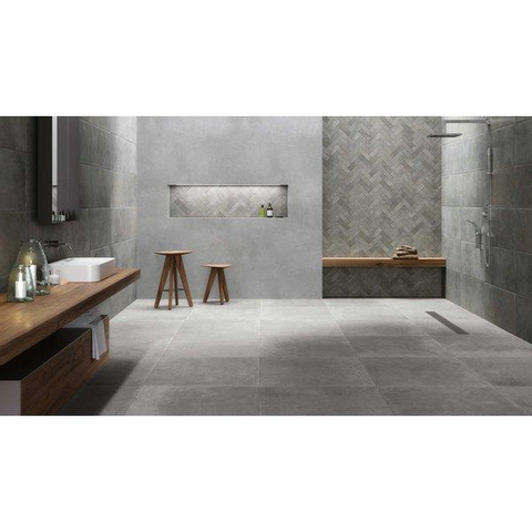 ÉCHANTILLON Ceralto Rovino Mosaic Carrelage de sol et mural 80x80cm 10mm rectifié R10 grès cérame Cenere SW976478