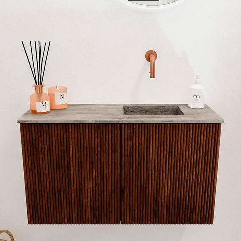 Mondiaz JOYA-DLUX Meuble de salle de bains 70cm - couleur Ruby - Vasque FAYE position Droite Sans trou de robinet couleur Oza SW1425509