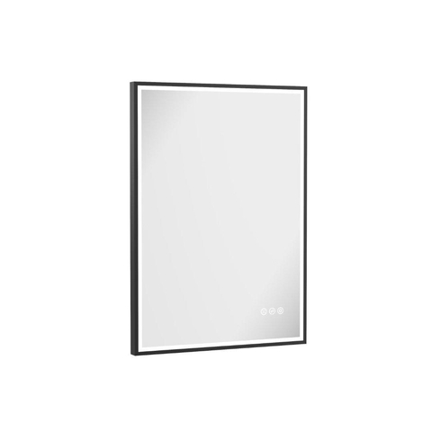Crosswater MPRO spiegel met verlichting - 70x50cm - LED - verticaal/horizontaal - mat zwart SW1026474