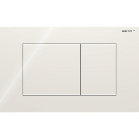 Geberit Sigma40 bedieningsplaat - 2-toets spoeling - extra dun - vierkante knoppen - glas - glans zandgrijs (beige) SW1237220