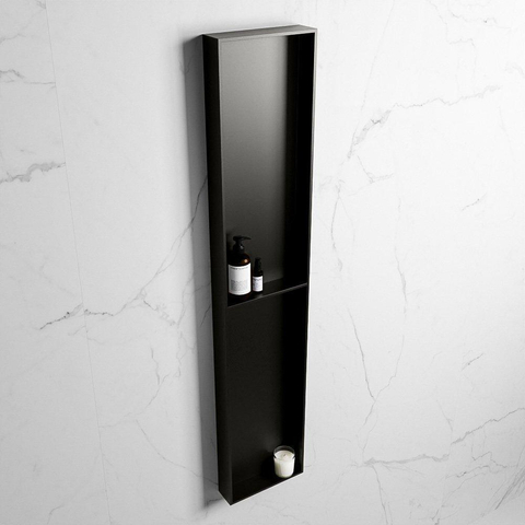 Mondiaz Easy nis 29.5x89.5x8cm - inbouw/opbouw - 2 open vakken - Solid surface - Urban SW643796