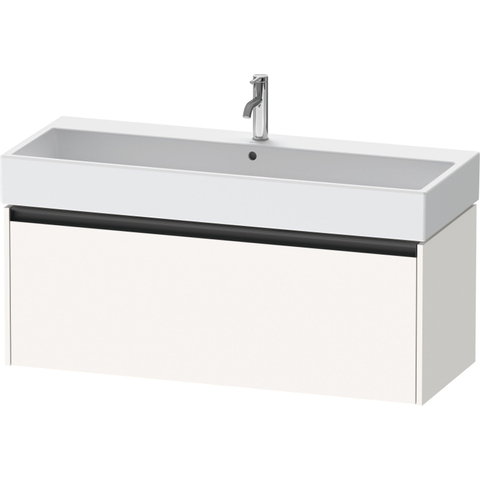 Duravit Ketho.2 Wastafelonderbouwkast - met 1 lade - voor enkele wastafel - 118.4x46x44cm - met greep antraciet - wit supermat SW772738