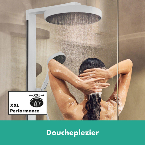 Hansgrohe RainFinity Showerpipe - 250 - 1jet - ecosmart - met ShowerTablet - 350 - mat wit SW918223