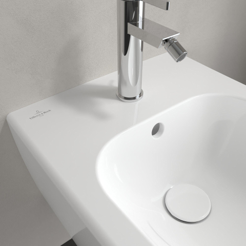 Villeroy & Boch Avento wandbidet - 1 kraangat - met overloop - met verdekte bevestiging - White Alpine (glans wit) SW106448