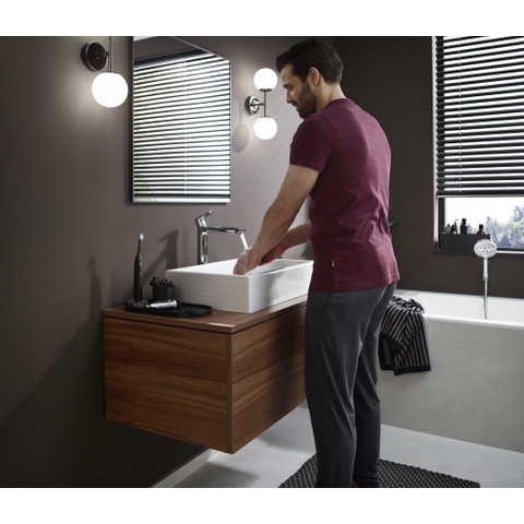 Hansgrohe Metris 1 greeps wastafelkraan - 260 met trekwaste - hoogglans chroom 0450908