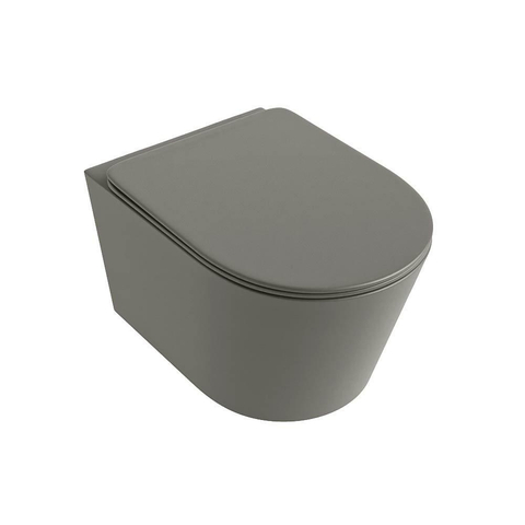 Mondiaz LAVIE WC suspendu – sans bride – 36 x 53 cm – avec abattant softclose – Smoke (brun clair) SW1208735
