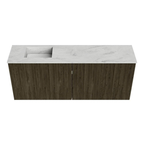 Mondiaz JOYA-DLUX 100cm meuble de salle de bains WC - couleur Shadow - Vasque FAYE position Gauche Sans trou de robinet couleur Opalo. SW1422954