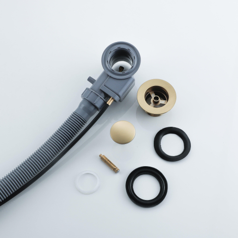 Fortifura Calvi Badafvoercombinatie - draaibediening - geschikt - voor bodemdikte 10-20mm - geborsteld messing (goud) SW1381753
