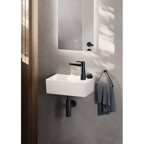 Villeroy & Boch memento 2.0 fontein onderzijde - geslepen - 40x26cm - zonder overloop - 1 kraangat CeramicPlus - Stone White (mat wit) SW358484
