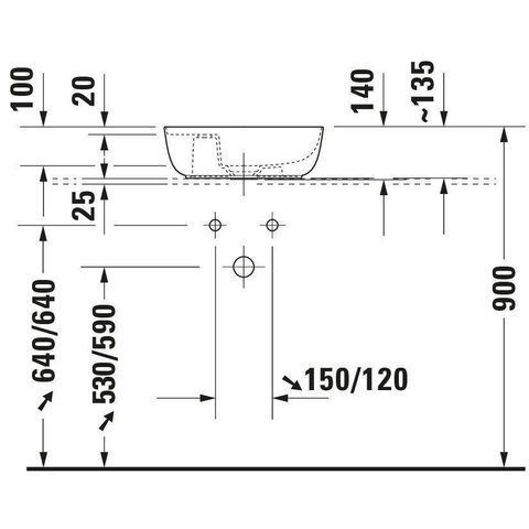 Duravit Luv Fontein - 42x27cm - 1 kraangat L en R - zonder overloop - glans wit SW227985