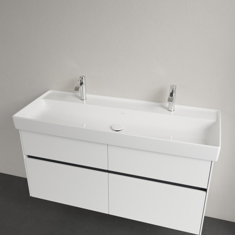 Villeroy & Boch Collaro lavabo à poser sur meuble - 120x47cm - sans trop-plein 2 trous de robinet blanc SW358383