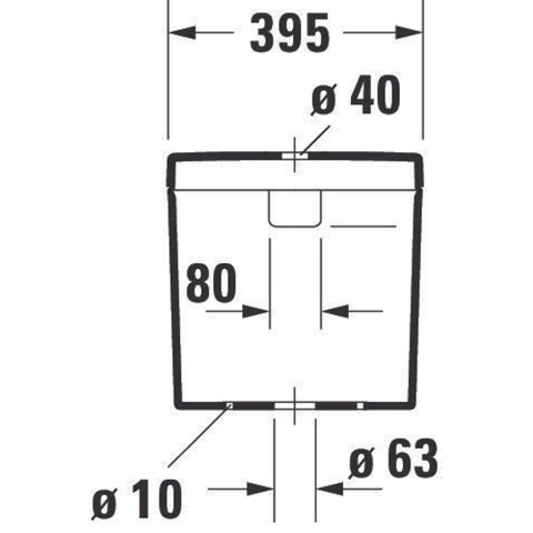 Duravit Happy D.2 Duoblokreservoir + binnenwerk - met onderaansluiting links 4.5/3L - dualflush - met wondergliss - wit SW54363