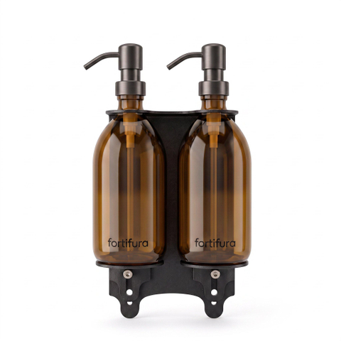 Fortifura Calvi Zeepdispenser - 500ml - set van 2 - houder - geborsteld gunmetal (antraciet) SW1590478