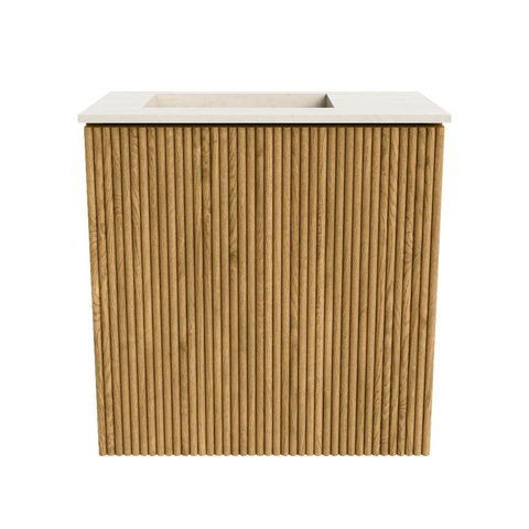 Mondiaz JOYA-DLUX 40cm toiletmeubel - kleur Oak - Wastafel FAYE positie Links Zonder kraangat kleur Meli. SW1423918