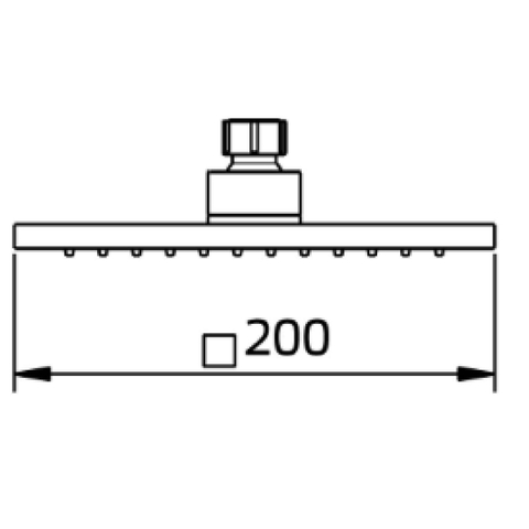 Xenz Basic douche de tête - 20x12cm - carré - 1 jet - chromé SW104610