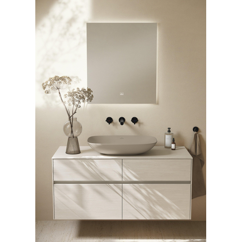Villeroy & Boch Loop & Friends opzetwastafel - 62x42cm - zonder kraangat - zonder overloop CeramicPlus - mat almond (beige) SW644165
