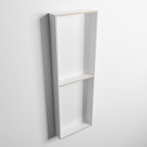 Mondiaz Easy nis 29.5x149.5x8cm voor Inbouw/opbouw 2 open vakken Solid surface Talc/Linen SW643839