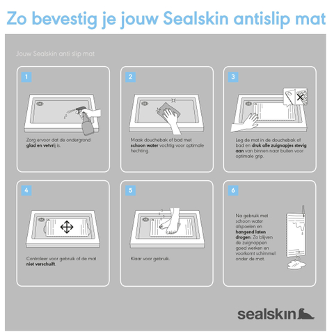 Sealskin Ribb Tapis de bain - 40x70cm - Antidérapant - inclus - crochet noir - Blanc SW1421062