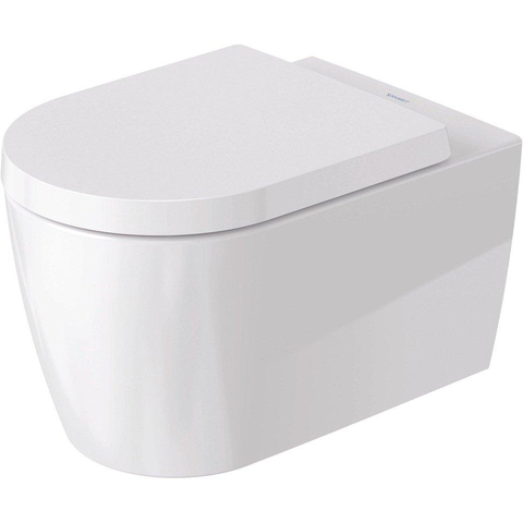 Duravit ME by Starck Pack WC avec réservoir encastrable, cuvette murale compact à fond creux avec abattant frein de chute et plaque de commande vertical/horizontal chrome SW158521