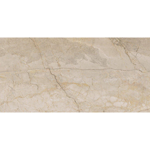 Terravito Waldoro wand- en vloertegel - 60x120cm - 10.5mm - Rechthoek - gerectificeerd - Marmerlook - Creme gepolijst SW476235